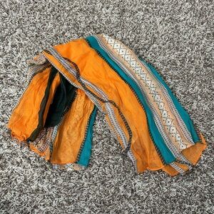 Vibrant Orange and Teal Scarf